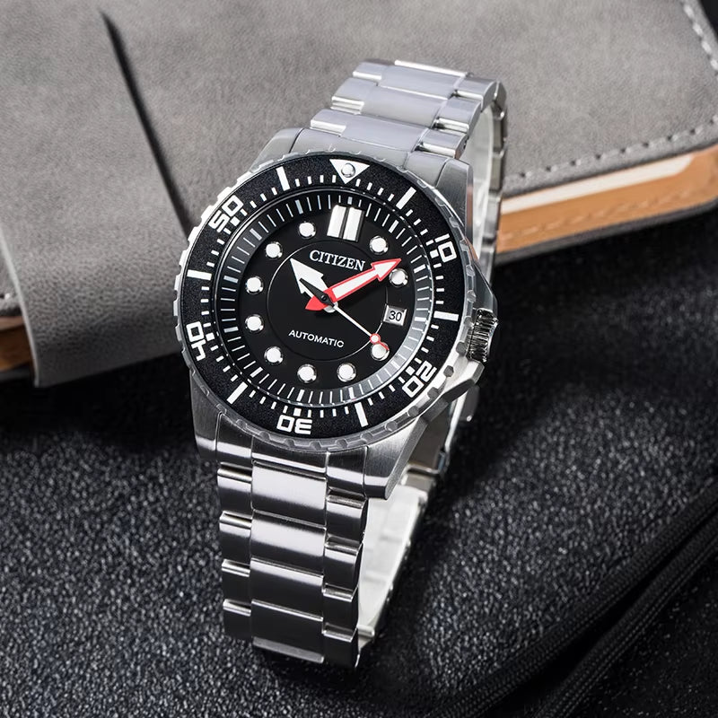 Original  NJ0129 Eco-Drive Watch Mens Waterproof Big Dial Stainless Steel Luxury Business Men'S Watch  Eco Drive